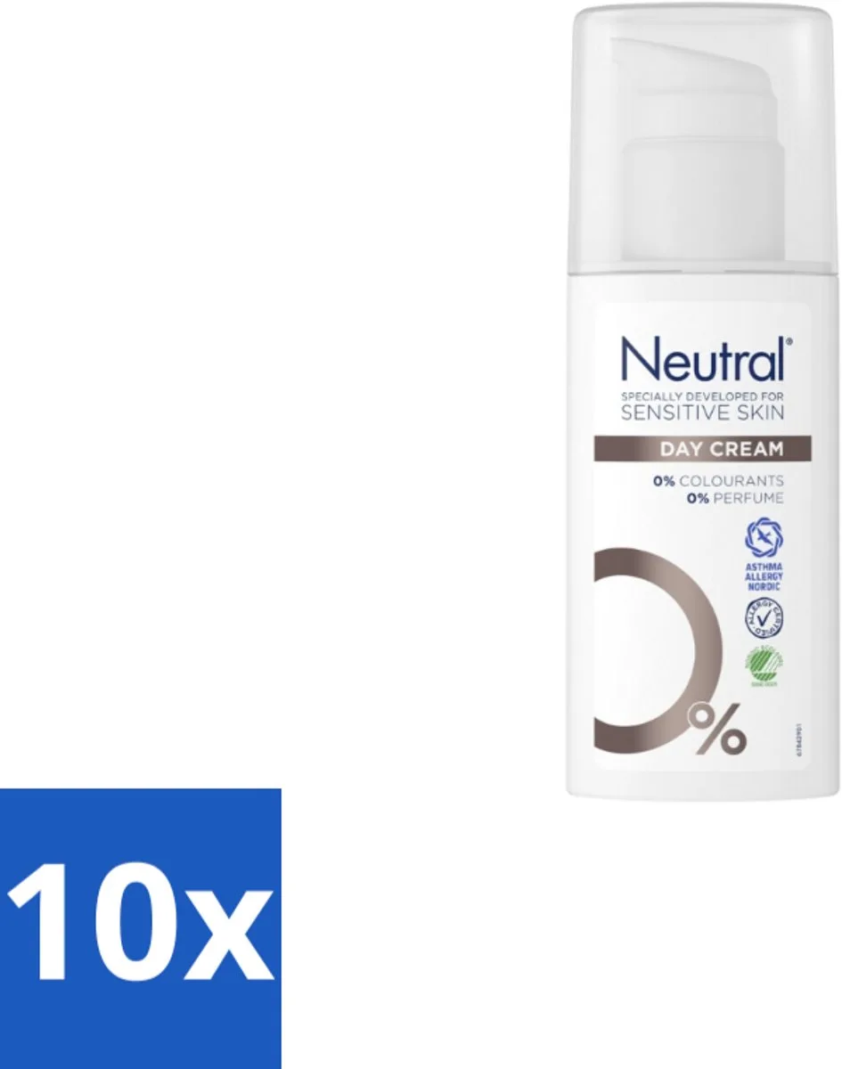 10 x Neutral Face Cream 50 ml - Gevoelige Huid - Dagcrème - Hydratatie - Glycerine - Parfumvrij de Neutral – photo produit
