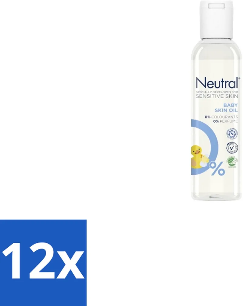 12 x Neutral Baby – Huidolie – Parfumvrij – Gevoelige Babyhuid – 150 ml - Babyhuid Verzorging - Droge Huid - Huidolie - Hypoallergen - Huidbescherming de Neutral – photo produit
