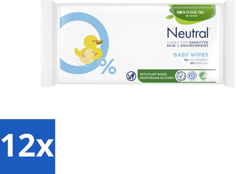 12 x Neutral Billendoekjes 52 doekjes - Baby Billendoekjes - Zachte Billendoekjes - Hypoallergene Billendoekjes - Babyhuid - Babyverzorging fra Neutral – produktbillede