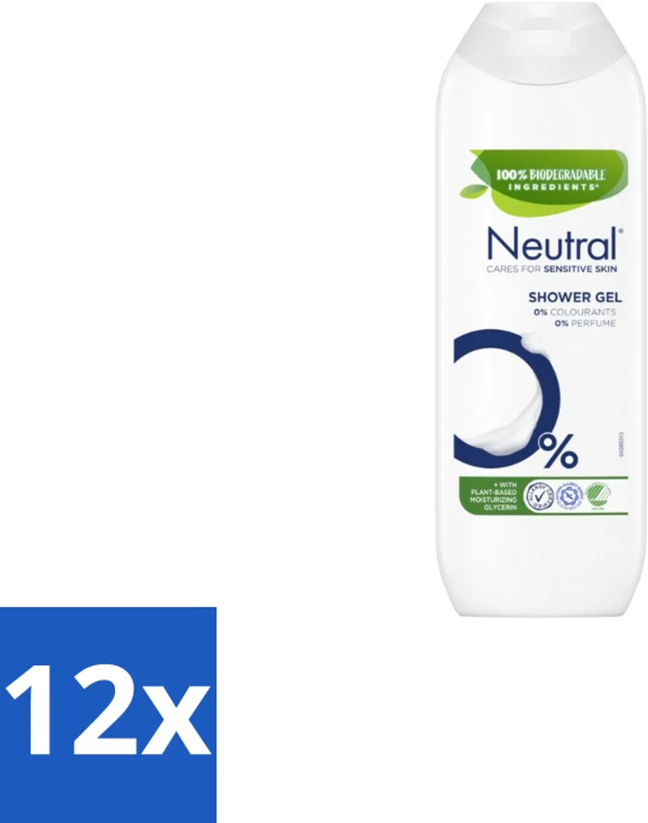 12 x Neutral - Douchegel - Gevoelige huid - Parfumvrij - 250 ml - Douchegel - Parfumvrije Douchegel - Gevoelige Huid - Douchegel Voor Gevoelige Huid - Biologisch Afbreekbare Douchegel de Neutral – photo produit