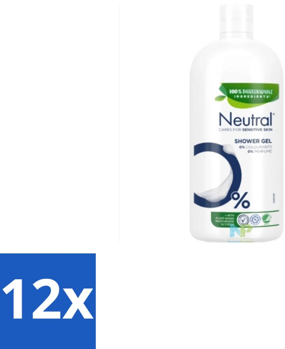 12 x Neutral – Douchegel – Sensitive Skin – 900 ml - Gevoelige Huid - Droge Huid - Parfumvrije Douchegel - Milde Douchegel - Huidverzorging van Neutral – productfoto