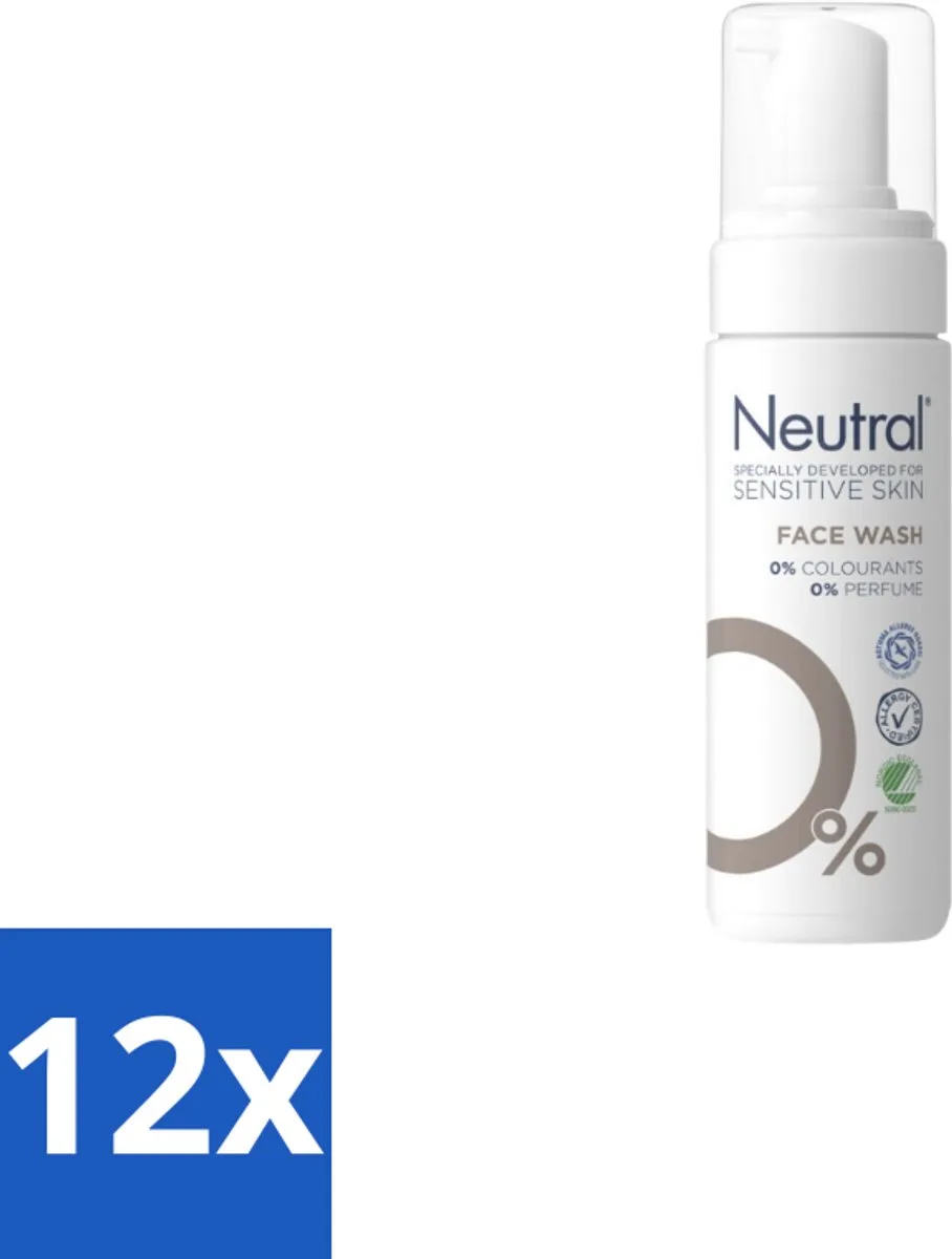 12 x Neutral - Gezichtsreiniger - Gevoelige huid - Face Wash Parfumvrij - 150 ml - Gevoelige Huid - Milde Reiniging - Parfumvrije Gezichtsreiniger - Gezichtsreiniger - Glycerine van Neutral – productfoto