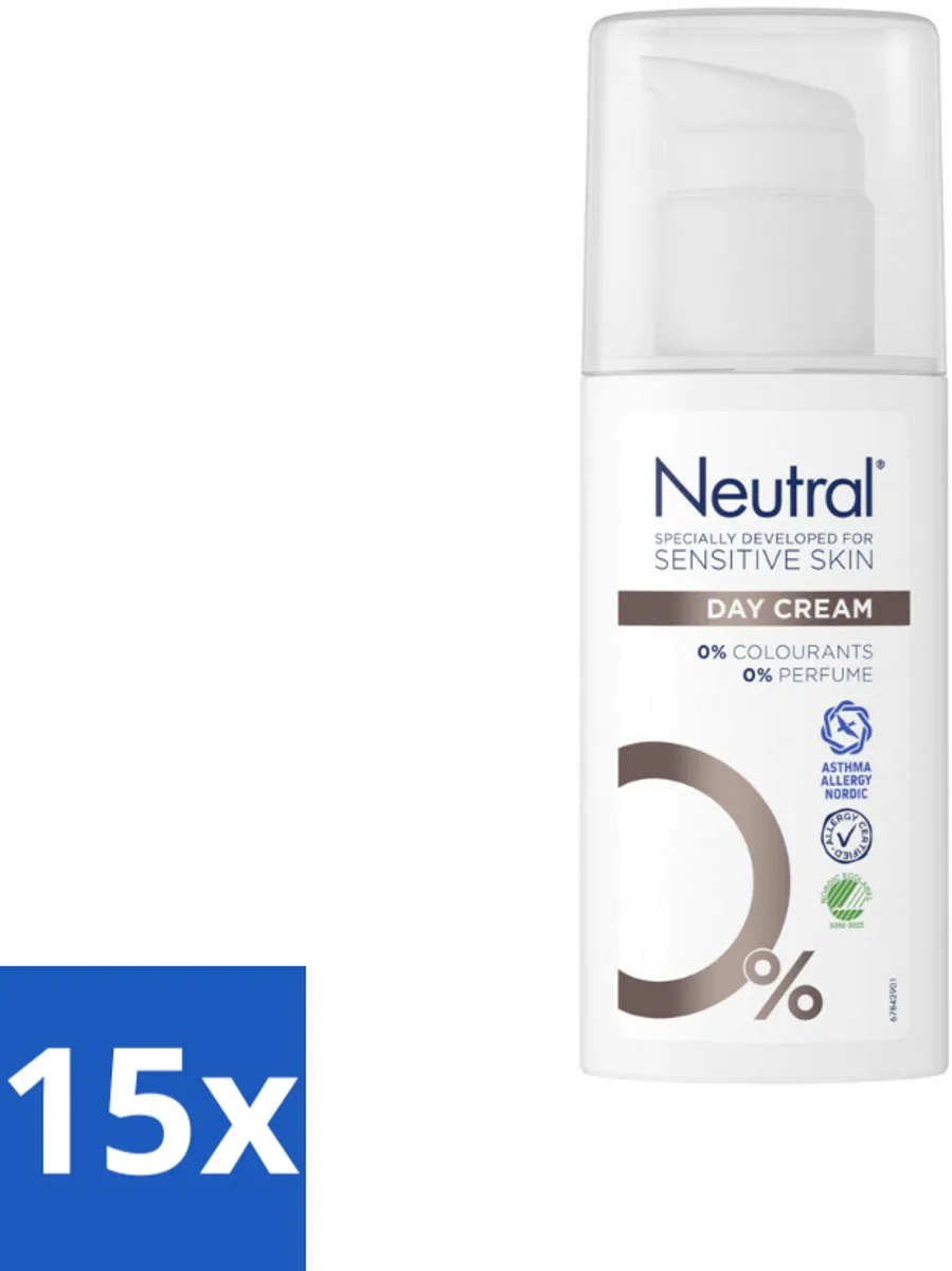 15 x Neutral Face Cream 50 ml - Gevoelige Huid - Dagcrème - Hydratatie - Glycerine - Parfumvrij de Neutral – photo produit