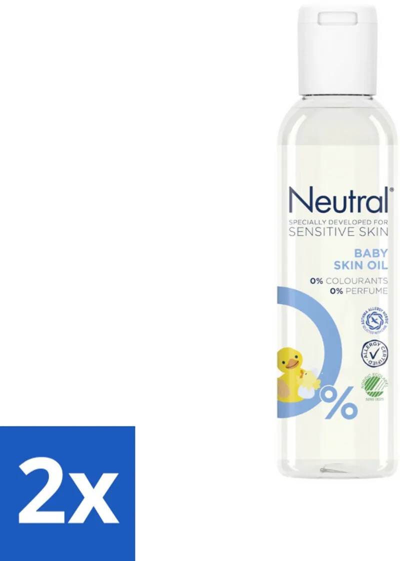 2 x Neutral Baby – Huidolie – Parfumvrij – Gevoelige Babyhuid – 150 ml - Babyhuid Verzorging - Droge Huid - Huidolie - Hypoallergen - Huidbescherming från Neutral – produktbild