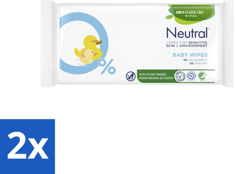 2 x Neutral Billendoekjes 52 doekjes - Baby Billendoekjes - Zachte Billendoekjes - Hypoallergene Billendoekjes - Babyhuid - Babyverzorging by Neutral – product photo