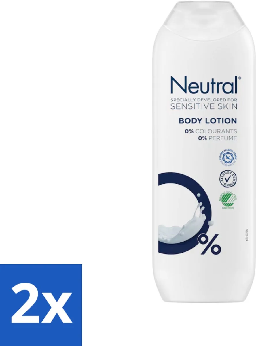 2 x Neutral - Bodylotion - Gevoelige Huid - 0% Kleurstof & Parfum - 250 ml - Gevoelige Huid - Bodylotion - Hydratatie - Zachte Huid - 0% Parfum by Neutral – product photo