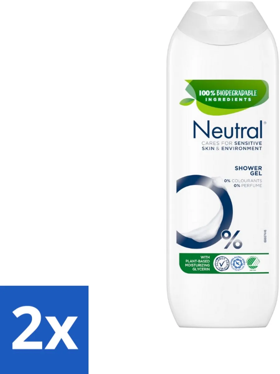 2 x Neutral - Douchegel - Gevoelige Huid - 0% Kleurstof & Parfum - Met Plantaardige Glycerine - 250 ml - Gevoelige Huid - Douchegel - 0% Kleurstof - 0% Parfum - Plantaardige Glycerine de Neutral – photo produit