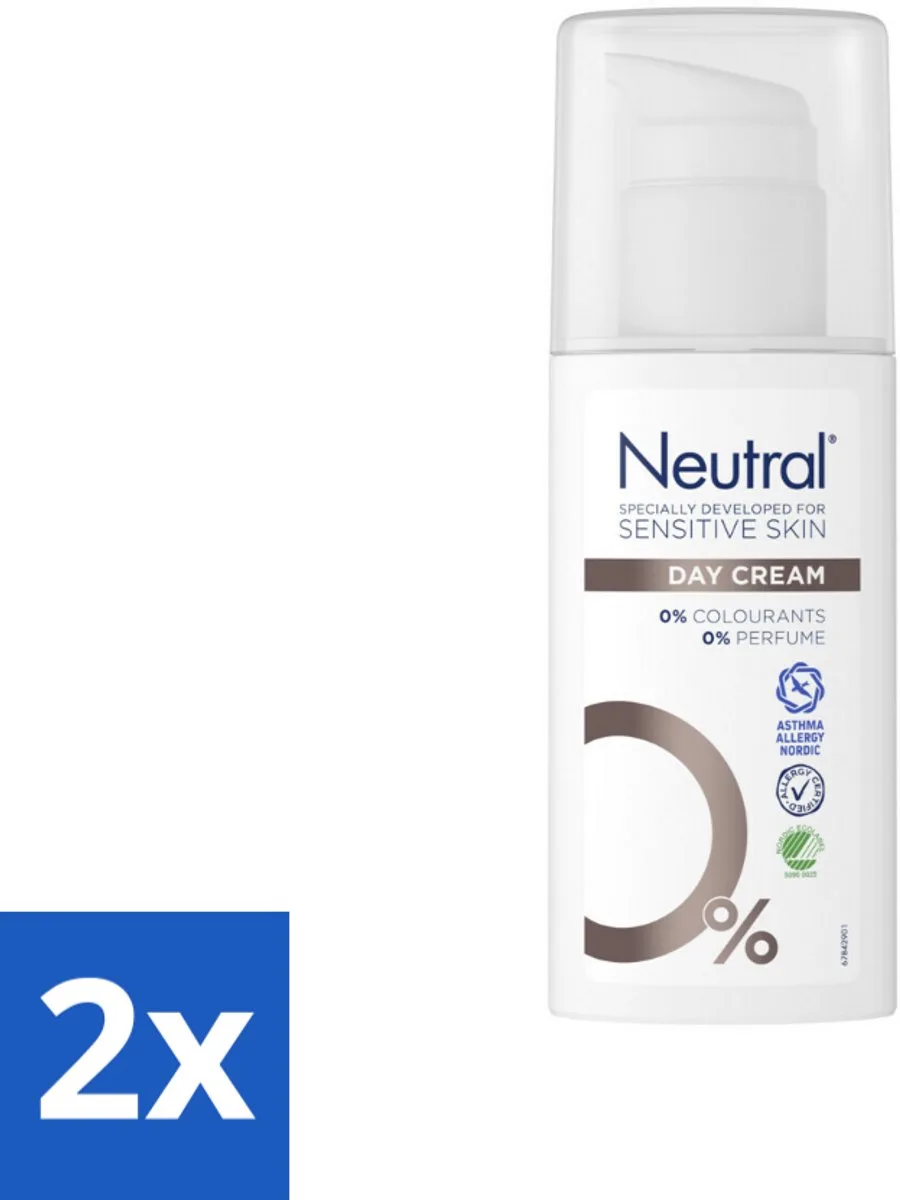 2 x Neutral Face Cream 50 ml - Gevoelige Huid - Dagcrème - Hydratatie - Glycerine - Parfumvrij by Neutral – product photo