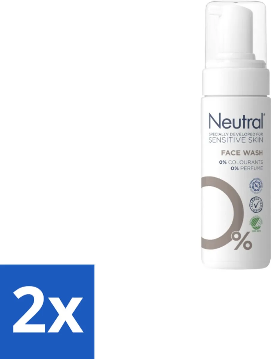 2 x Neutral - Gezichtsreiniger - Gevoelige huid - Face Wash Parfumvrij - 150 ml - Gevoelige Huid - Milde Reiniging - Parfumvrije Gezichtsreiniger - Gezichtsreiniger - Glycerine de Neutral – photo produit