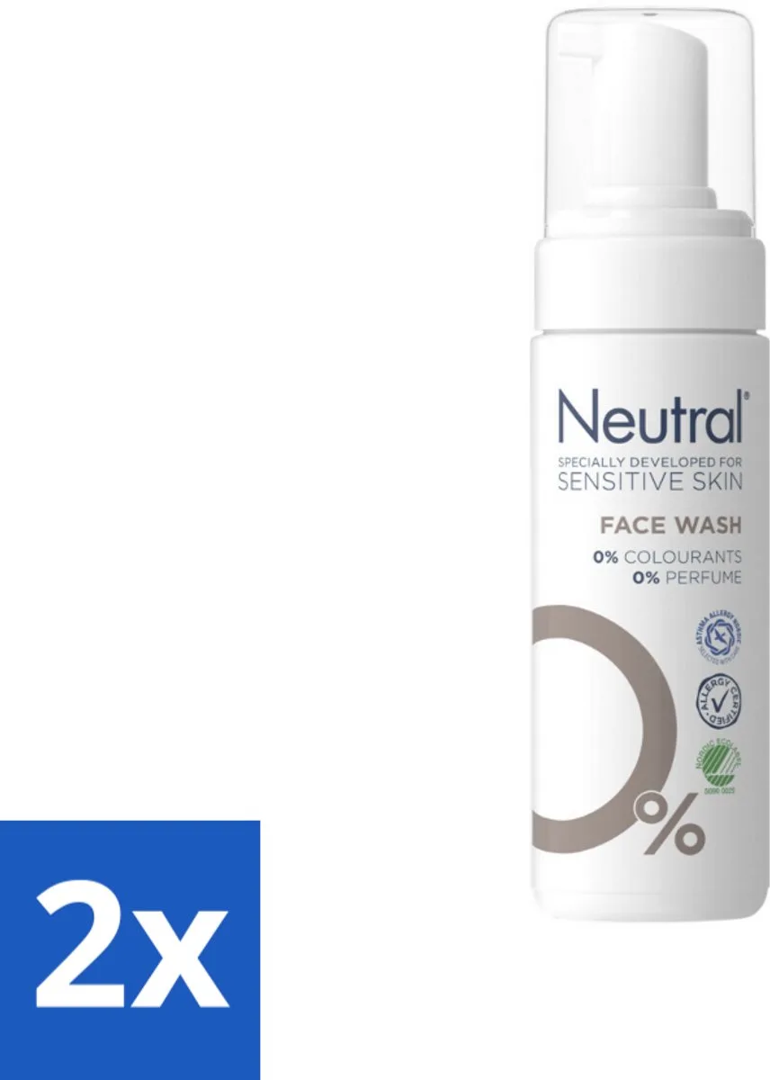 2 x Neutral – Gezichtsreiniging – Face Wash 0% Parfumvrij – 150 ml - Gezichtsreiniger - Huidverzorging - Gevoelige Huid - Milde Reiniging - Crème Verwijderen de Neutral – photo produit