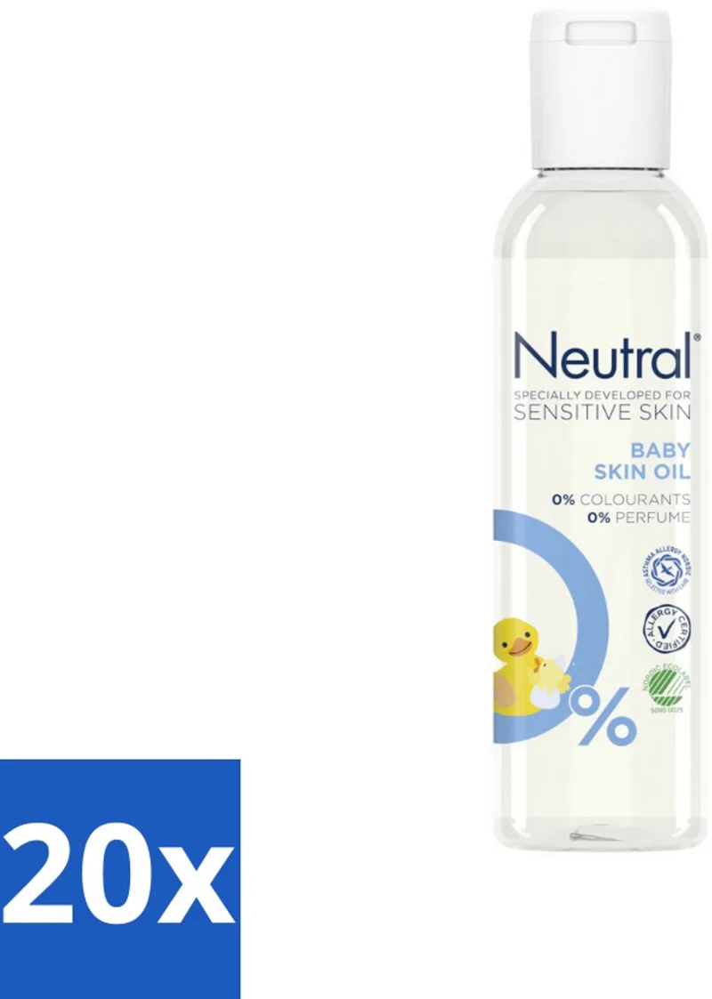 20 x Neutral Baby – Huidolie – Parfumvrij – Gevoelige Babyhuid – 150 ml - Babyhuidolie - Gevoelige Babyhuid - Droge Babyhuid - Hypoallergene Huidolie - Babyhuid Verzorging de Neutral – photo produit