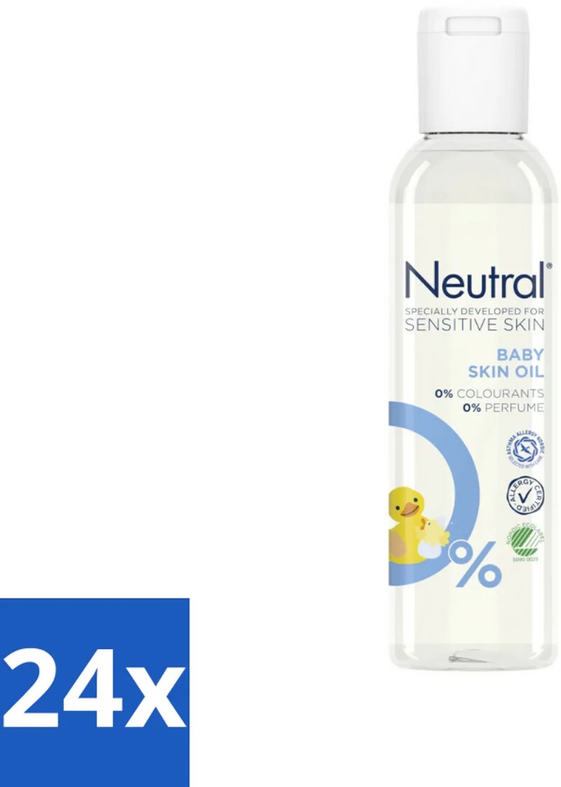 24 x Neutral Baby – Huidolie – Parfumvrij – Gevoelige Babyhuid – 150 ml - Babyhuid Verzorging - Droge Huid - Huidolie - Hypoallergen - Huidbescherming från Neutral – produktbild