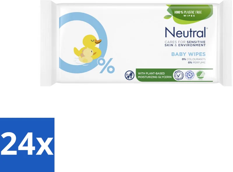 24 x Neutral Billendoekjes 52 doekjes - Baby Billendoekjes - Zachte Billendoekjes - Hypoallergene Billendoekjes - Babyhuid - Babyverzorging fra Neutral – produktbillede