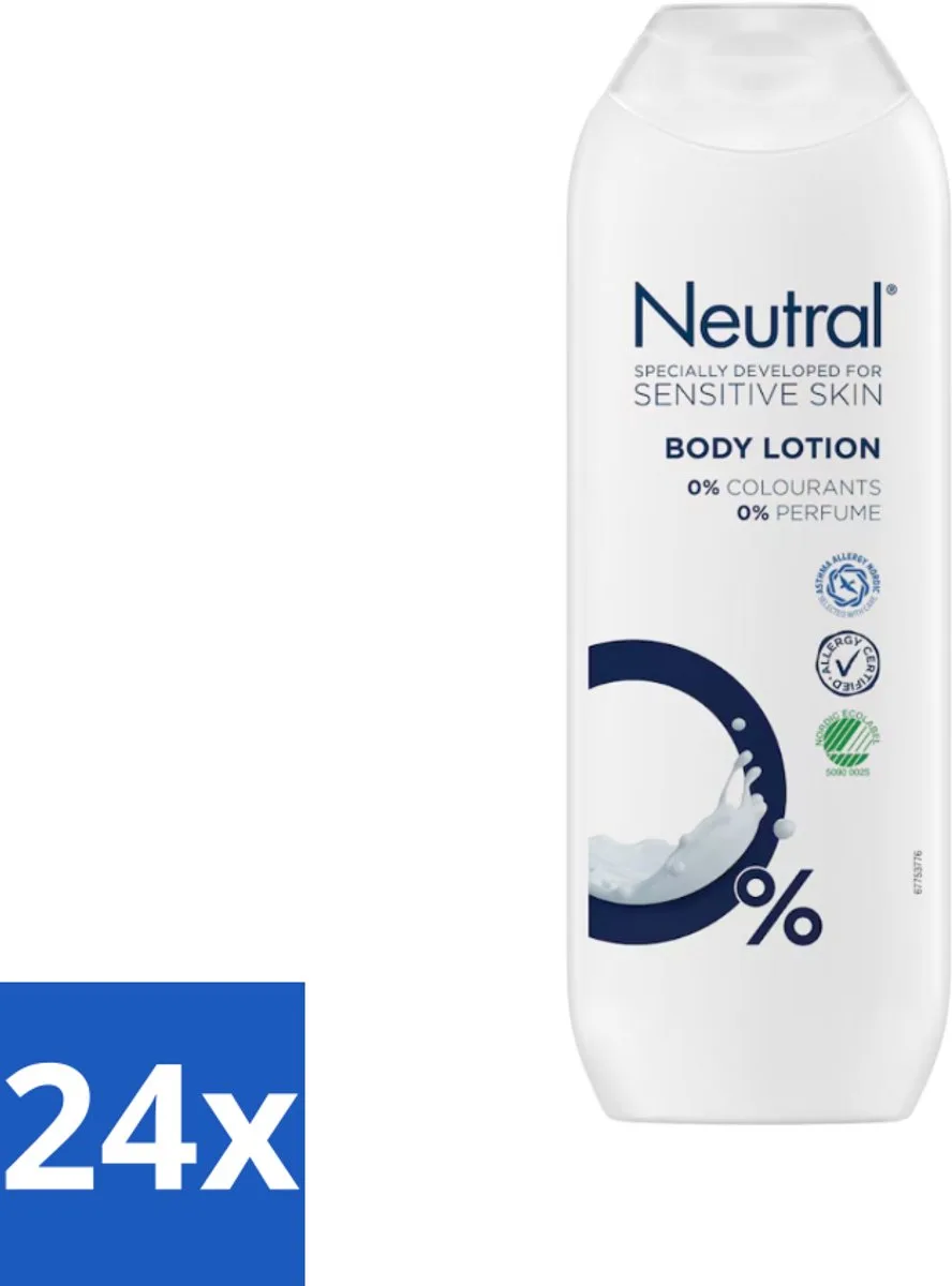 24 x Neutral - Bodylotion - Gevoelige Huid - 0% Kleurstof & Parfum - 250 ml - Gevoelige Huid - Bodylotion - Hydratatie - Zachte Huid - 0% Parfum de Neutral – photo produit