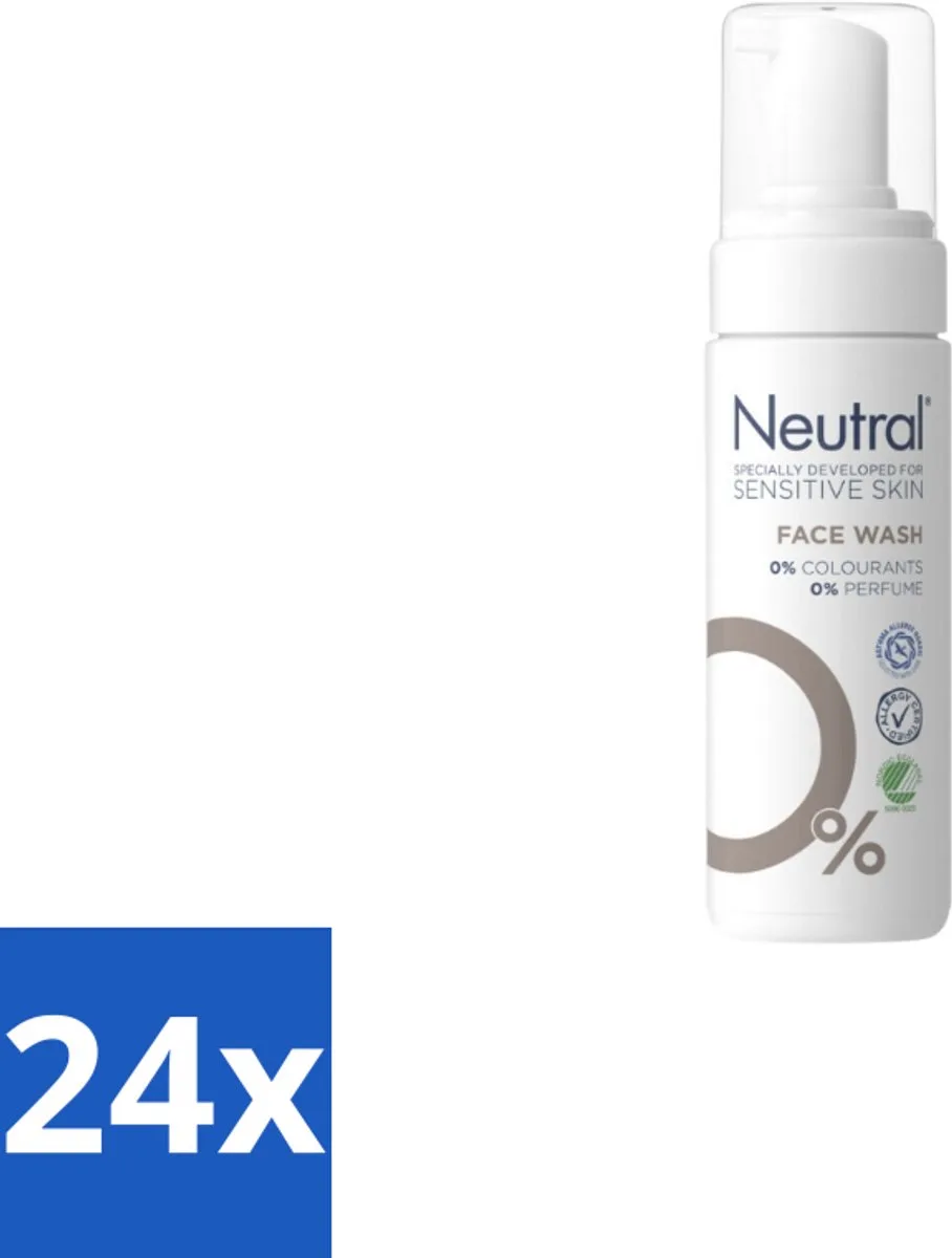24 x Neutral - Gezichtsreiniger - Gevoelige huid - Face Wash Parfumvrij - 150 ml - Gevoelige Huid - Milde Reiniging - Parfumvrije Gezichtsreiniger - Gezichtsreiniger - Glycerine van Neutral – productfoto