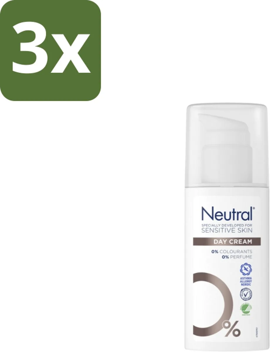 3 x Neutral Face Cream 50 ml - Gevoelige Huid - Dagcrème - Hydratatie - Glycerine - Parfumvrij de Neutral – photo produit