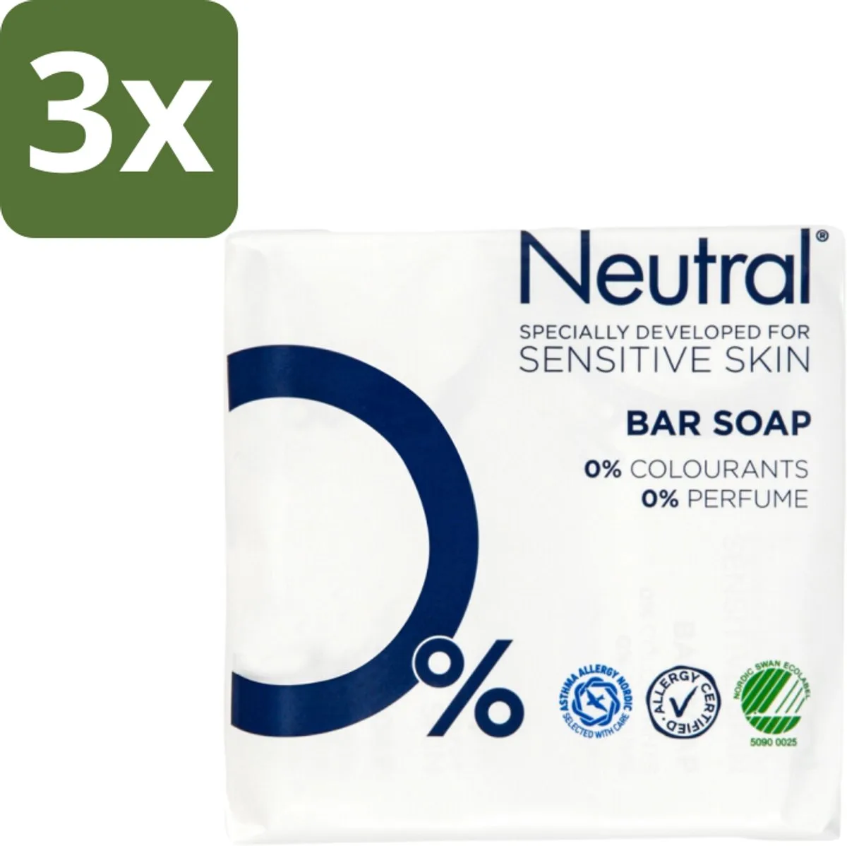 3 x Neutral Zeeptablet 2 x 100 gr - Gevoelige Huid - Droge Huid - Milde Zeep - PH-neutraal - Parfumvrij van Neutral – productfoto