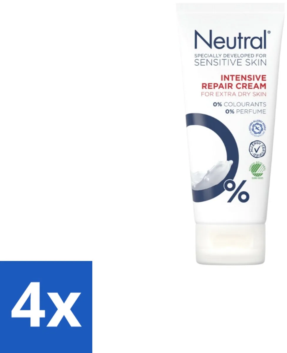 4 x Neutral - Bodycrème - Intensive Repair Cream - Gevoelige huid - 100 ml - Droge Huid - Gevoelige Huid - Bodycrème - Voedende Crème - Parfumvrije Crème de Neutral – photo produit