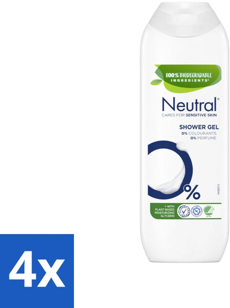 4 x Neutral - Douchegel - Gevoelige huid - Parfumvrij - 250 ml - Douchegel - Parfumvrije Douchegel - Gevoelige Huid - Douchegel Voor Gevoelige Huid - Biologisch Afbreekbare Douchegel de Neutral – photo produit