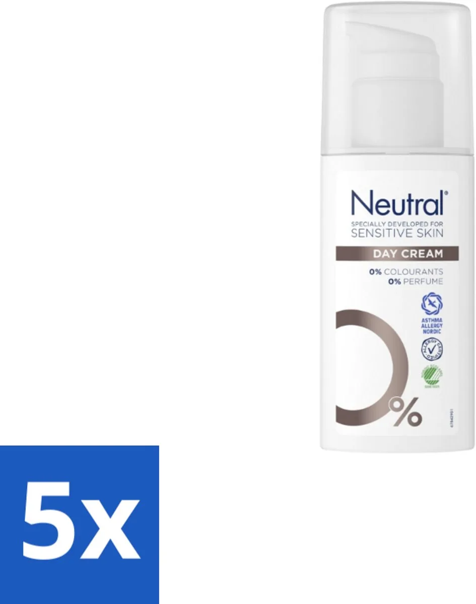 5 x Neutral Face Cream 50 ml - Gevoelige Huid - Dagcrème - Hydratatie - Glycerine - Parfumvrij från Neutral – produktbild