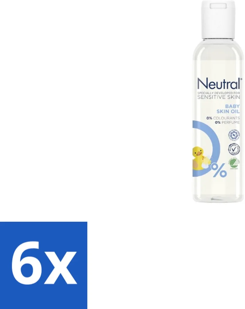 6 x Neutral - Baby Huidolie - Gevoelige huid - Parfumvrij - 150 ml - Babyhuid - Babyolie - Parfumvrije Babyolie - Gevoelige Babyhuid - Babyverzorging de Neutral – photo produit