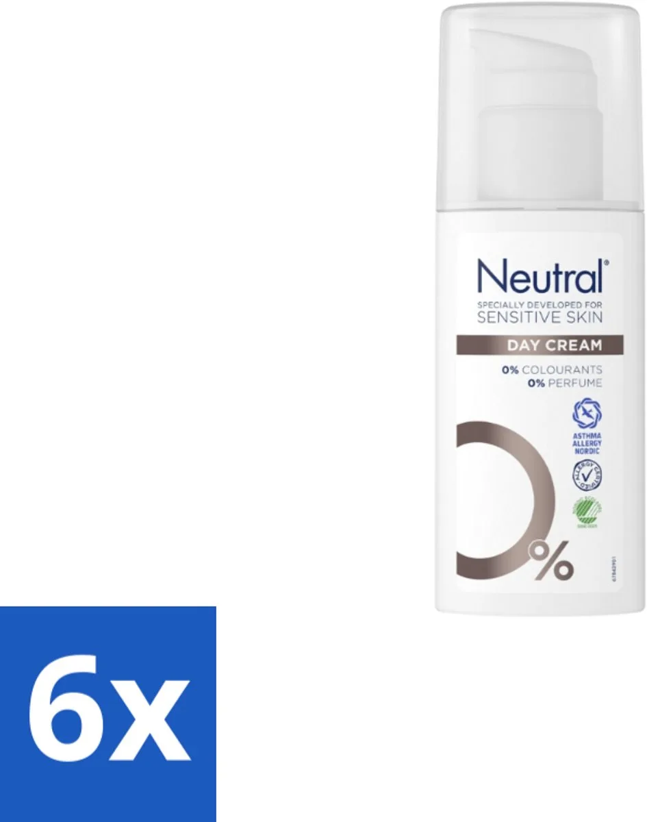 6 x Neutral Face Cream 50 ml - Gevoelige Huid - Dagcrème - Hydratatie - Glycerine - Parfumvrij by Neutral – product photo