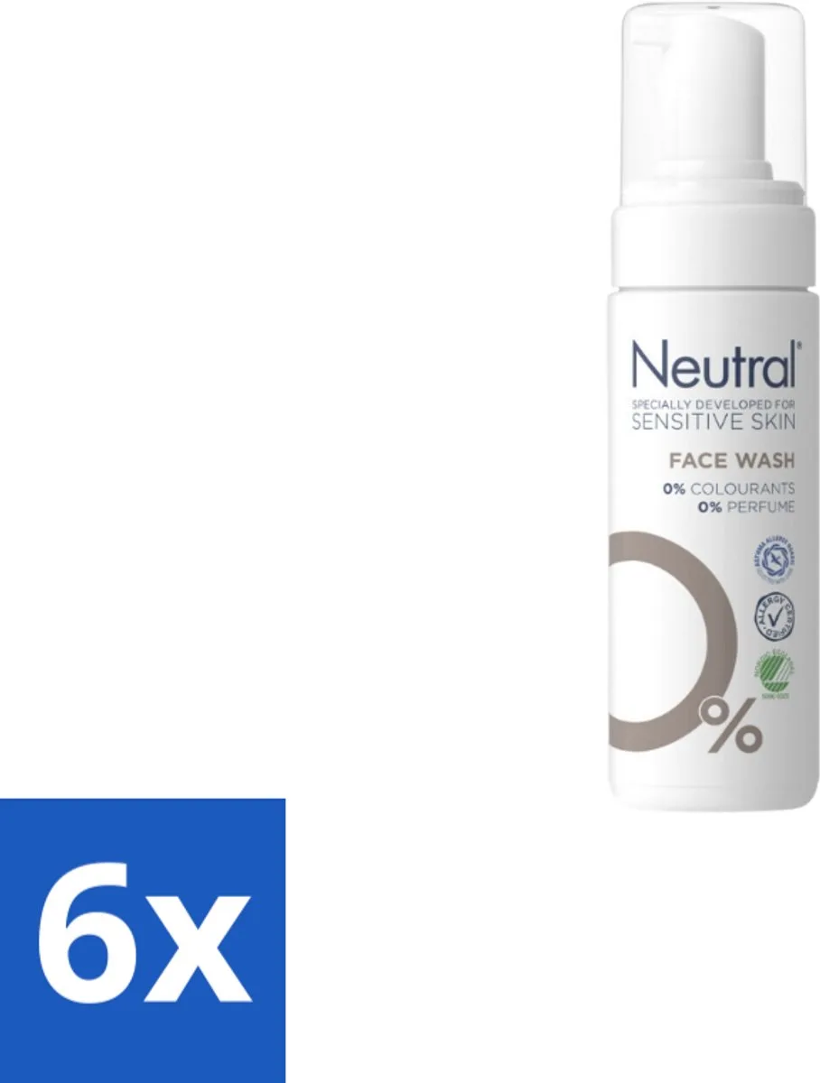 6 x Neutral - Gezichtsreiniger - Gevoelige huid - Face Wash Parfumvrij - 150 ml - Gevoelige Huid - Milde Reiniging - Parfumvrije Gezichtsreiniger - Gezichtsreiniger - Glycerine de Neutral – photo produit