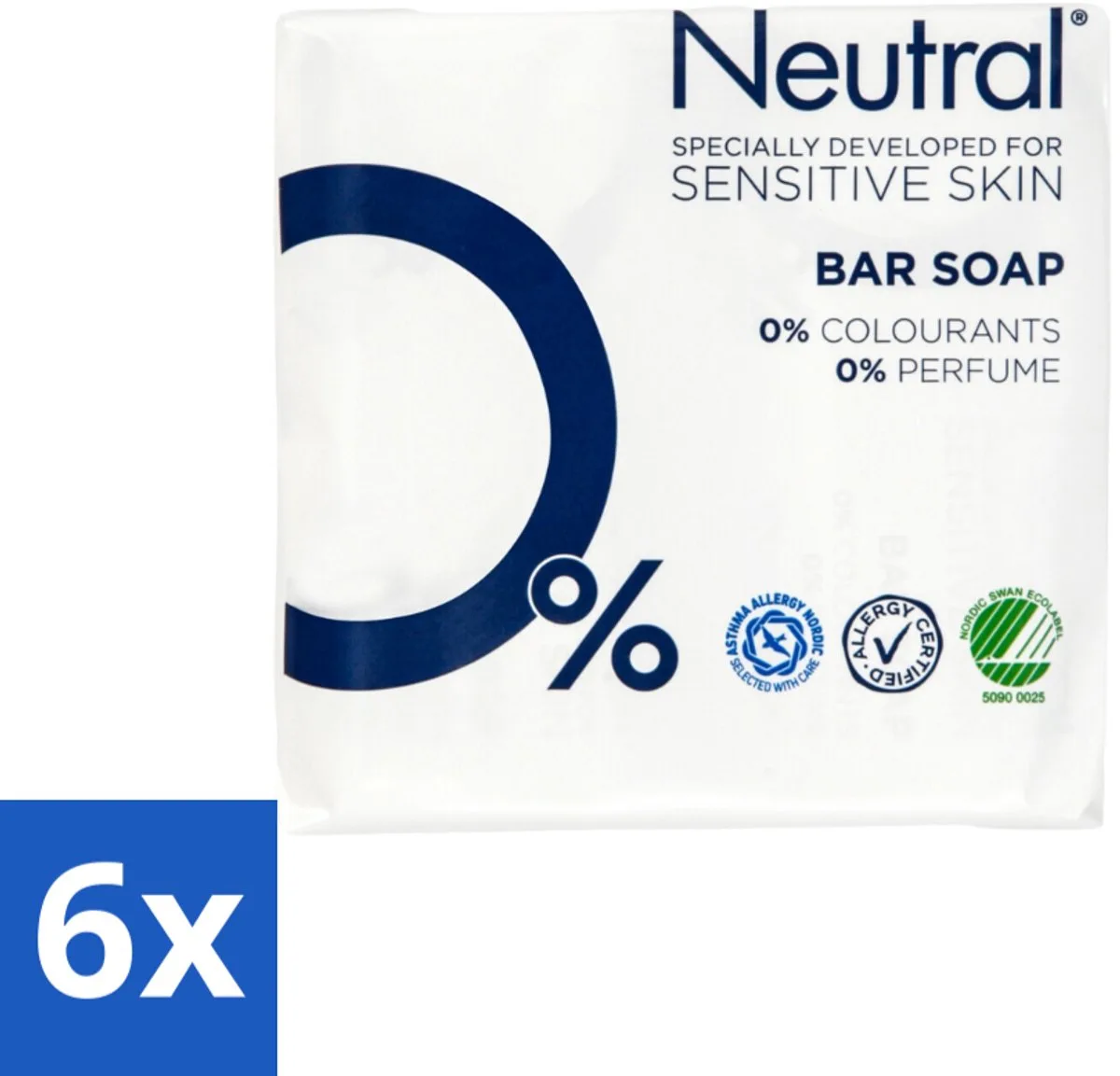 6 x Neutral Zeeptablet 2 x 100 gr - Gevoelige Huid - Droge Huid - Zeep - Zeep Parfumvrij - Huidverzorging van Neutral – productfoto