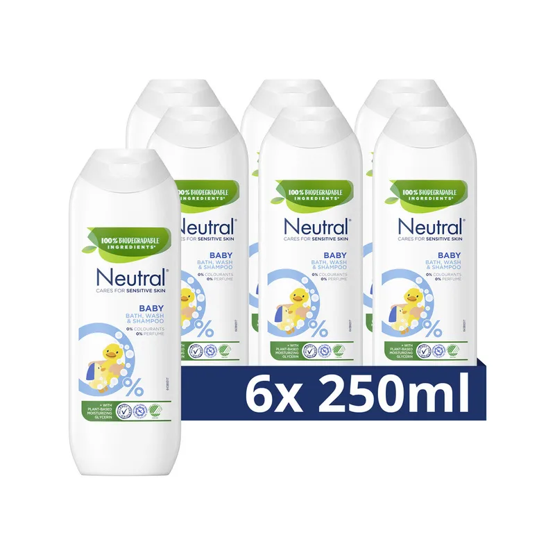 6x Neutral Baby Shampoo Parfumvrij 250 ml van Neutral – productfoto