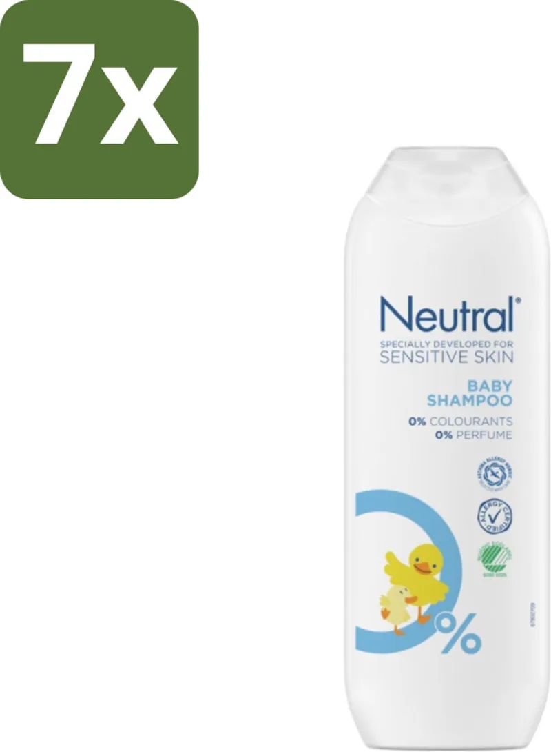 7 x Neutral - Babyshampoo - Gevoelige huid - Parfumvrij - Zonder Kleurstoffen - 250 ml - Baby Shampoo - Hypoallergenisch Shampoo - Zachte Babyhuid - Gevoelige Huid - Parfumvrije Shampoo by Neutral – product photo