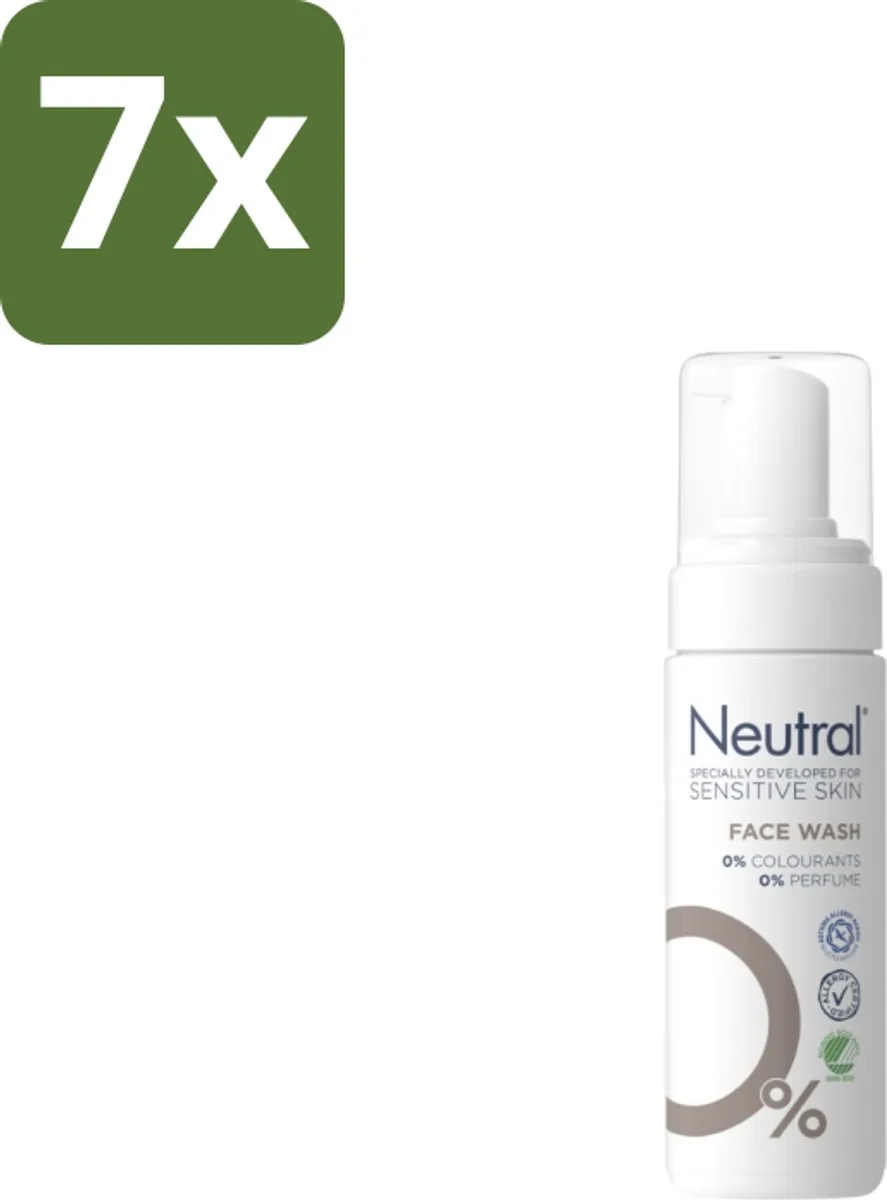 7 x Neutral – Gezichtsreiniging – Face Wash 0% Parfumvrij – 150 ml - Gevoelige Huid - Gezichtsreiniger - Milde Reiniging - Glycerine - Crème Verwijderen van Neutral – productfoto