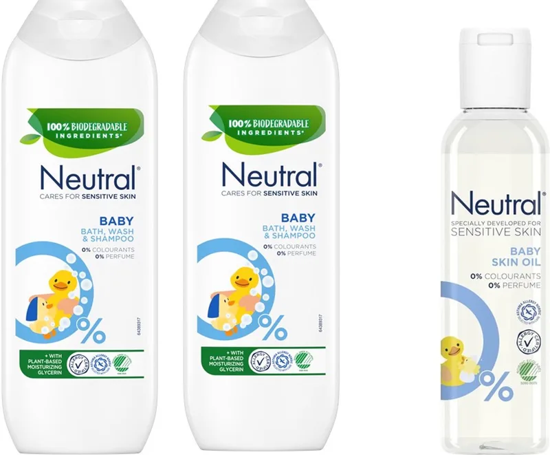 Baby - 2 x Wasgel & Shampoo & 1 x Huidolie by Neutral – product photo