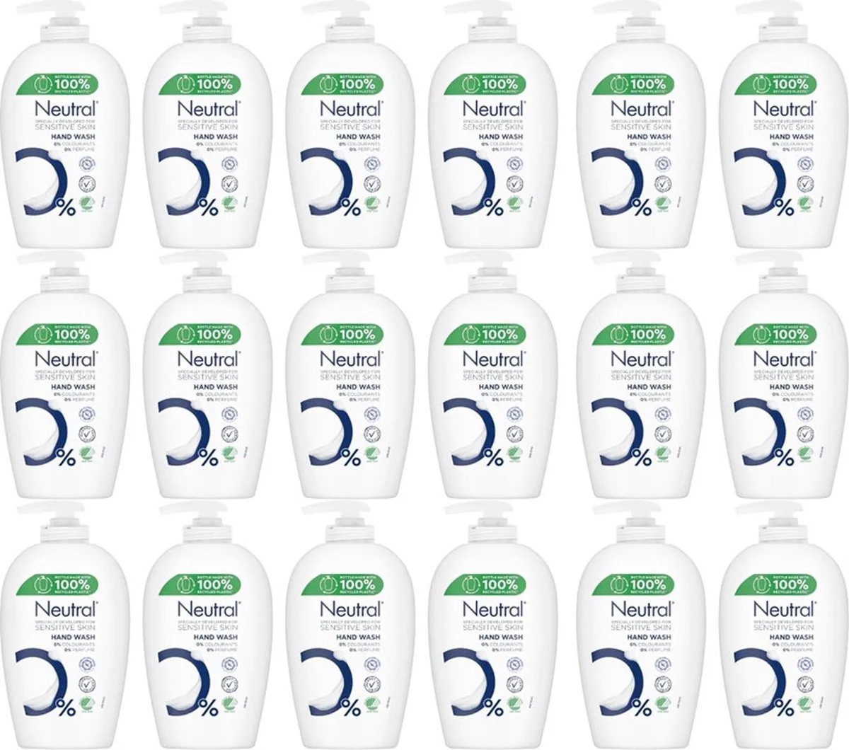 Handzeep - Hand Wash - Sensitive Skin - 250ml x 18 de Neutral – photo produit