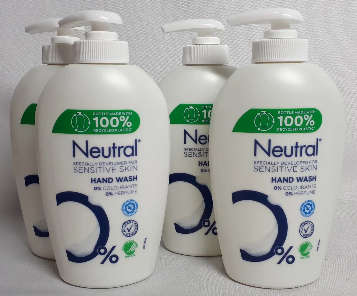 Handzeep - Hand Wash - Sensitive Skin - 250ml x 4 van Neutral – productfoto