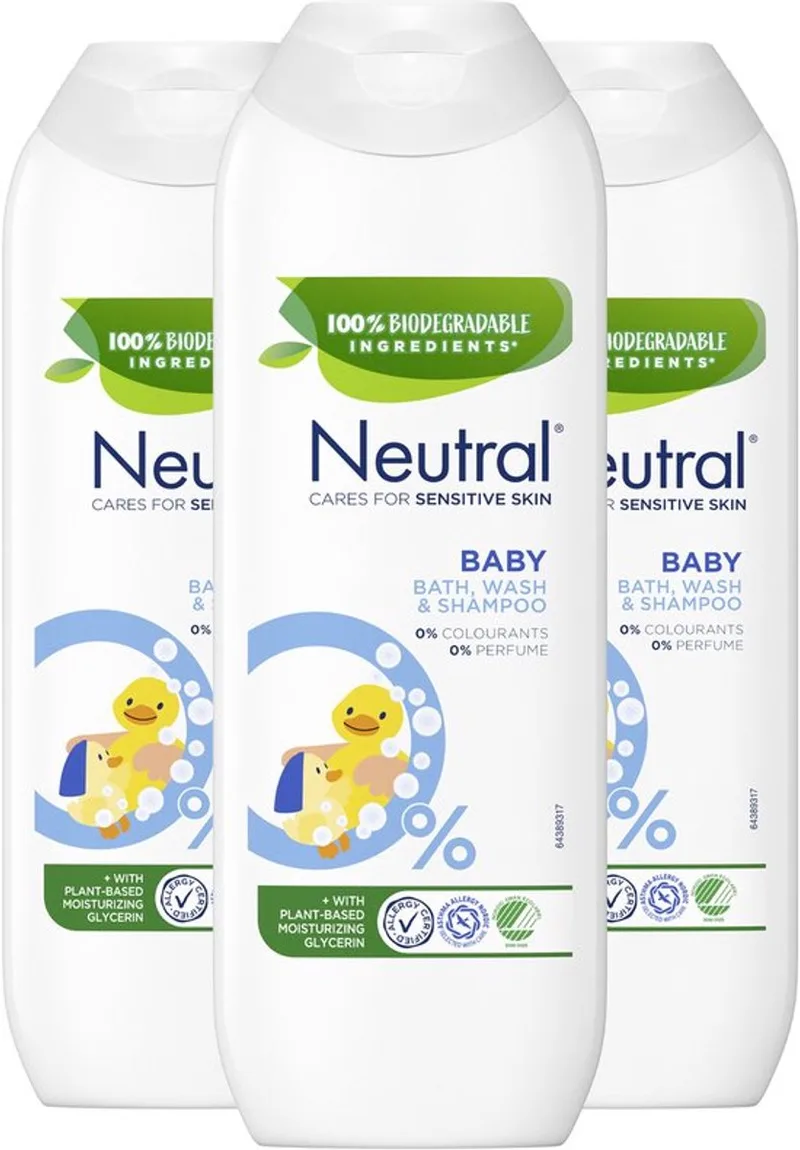 Neutral 0% Baby Shampoo - Parfumvrije - dermatologisch getest met 0% parfum en 0% kleurstof - 3 x 250 ml de Neutral – photo produit
