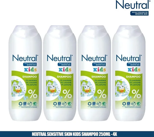 Neutral 0% Sensitive Skin Kids Shampoo 250ml - 4 Pack