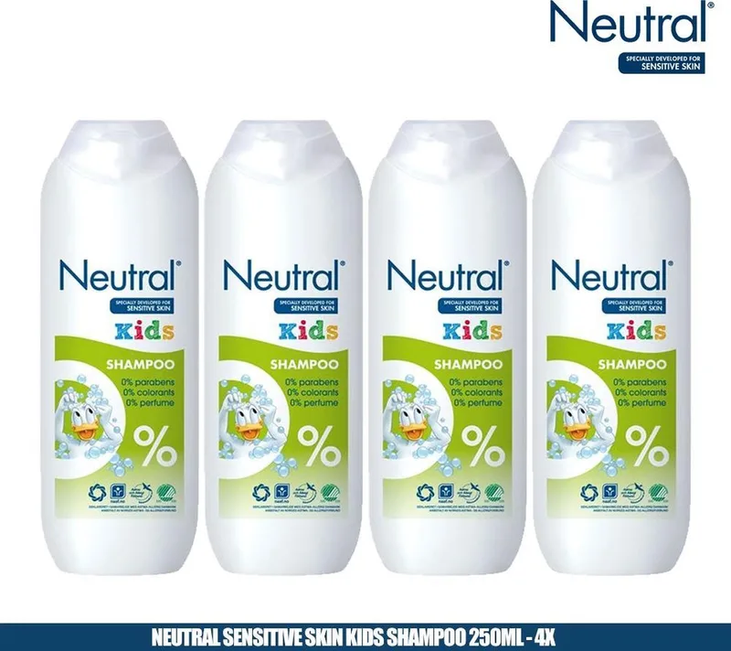 Neutral 0% Sensitive Skin Kids Shampoo 250ml - 4 Pack de Neutral – photo produit