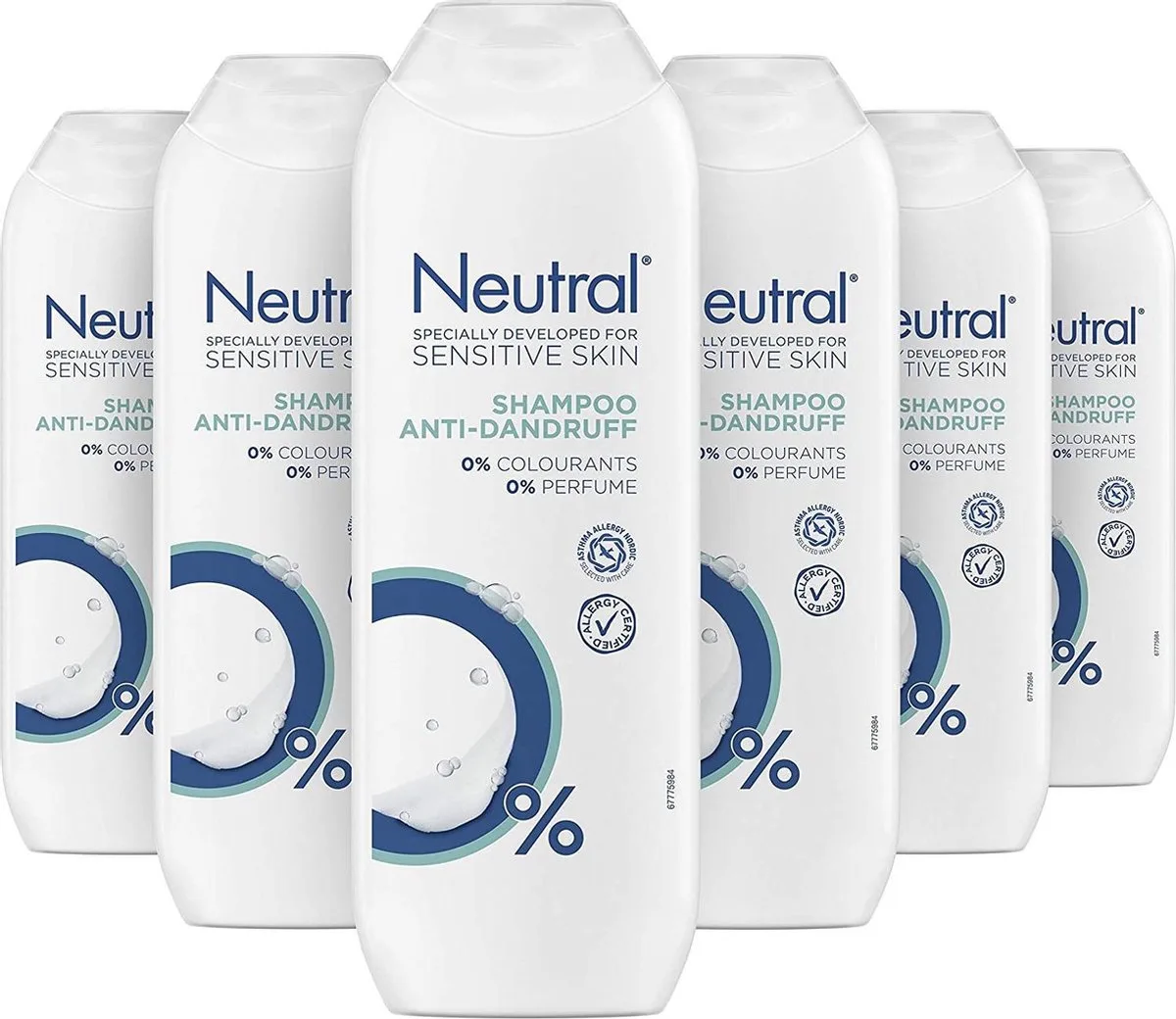 Parfumvrij - 6 x 250 ml - Anti-Roos Shampoo by Neutral – product photo
