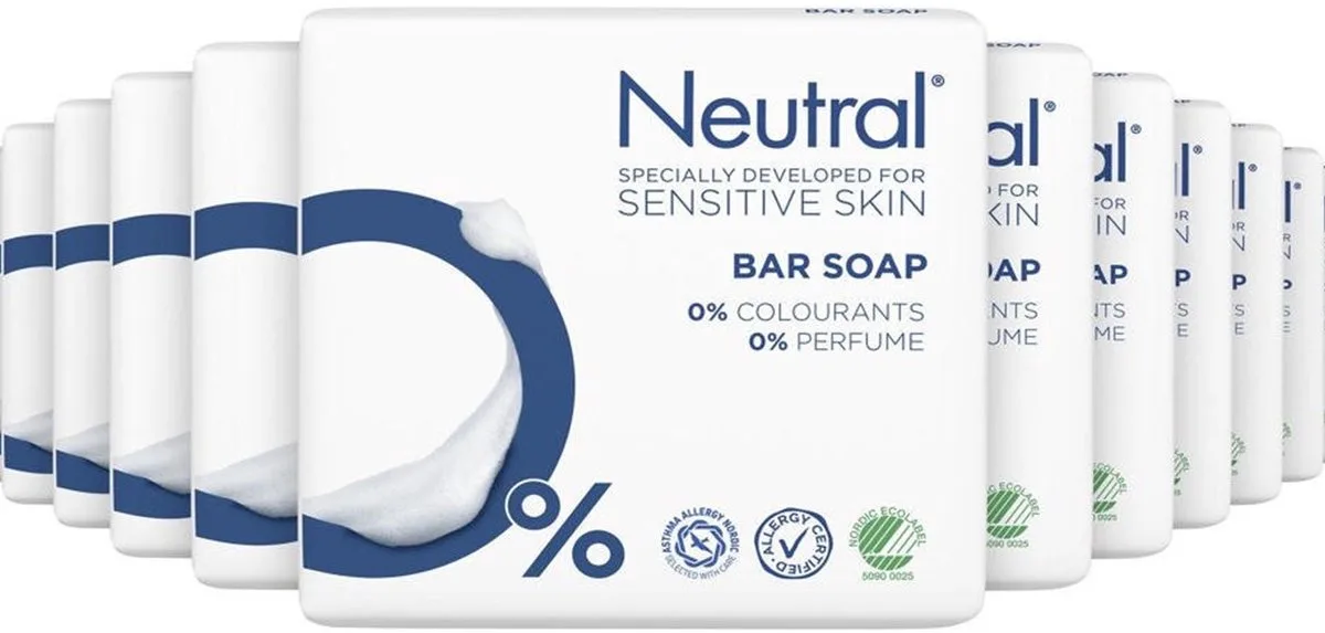 Zeep - 0% - bevat 0% parfum en 0% kleurstoffen - 10 x 2 stuks van Neutral – productfoto