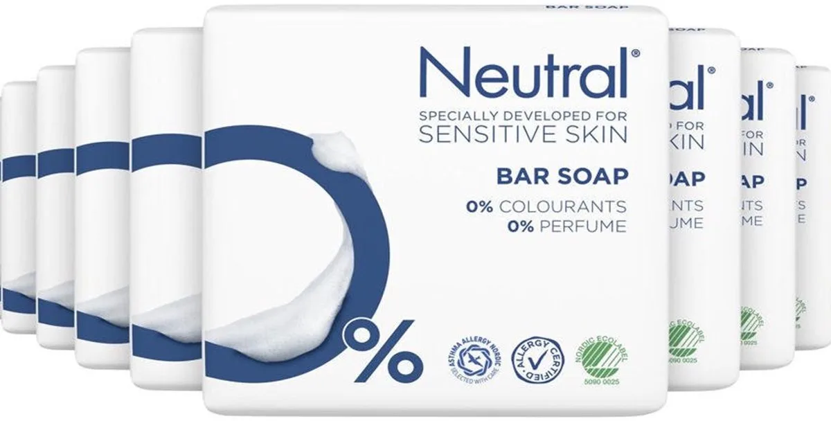 Zeep - 0% - bevat 0% parfum en 0% kleurstoffen - 8 x 2 stuks van Neutral – productfoto