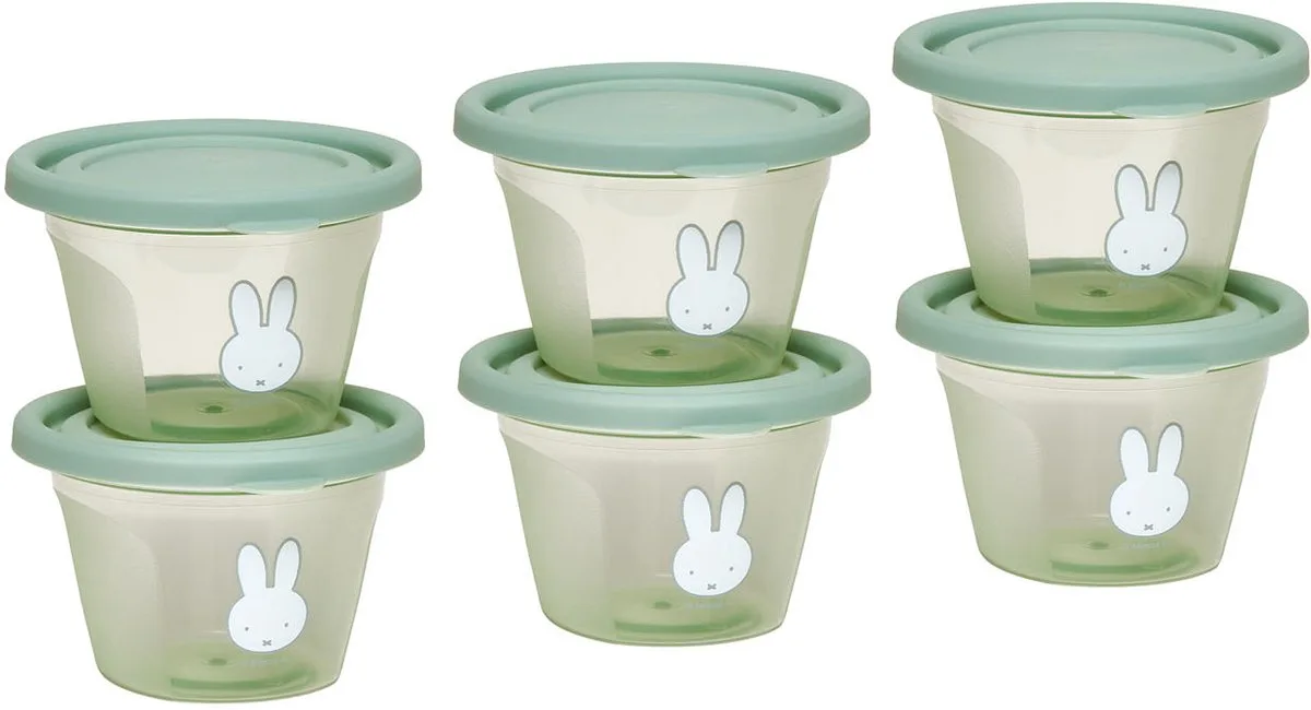 Bewaarpotjes Set - 120 ml - 6 Stuks från Nijntje i Grön – produktbild