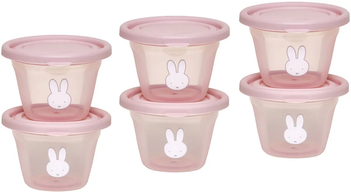 Bewaarpotjes Set - 120 ml - 6 Stuks van Nijntje in Roze – productfoto