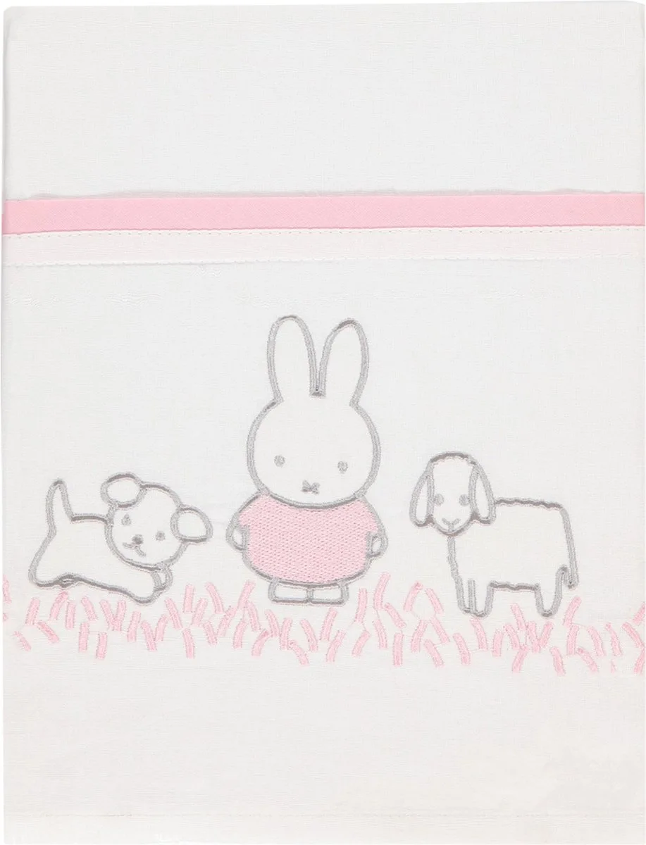 Briljant Baby - Wieglaken Nijntje - Grasss - 75x100 de Nijntje en Rose – photo produit