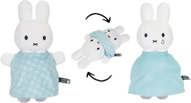 Knuffel | Omkeerbare Blauwe Knuffel blij en verdrietig | Alle leeftijden van Nijntje in Blauw – productfoto