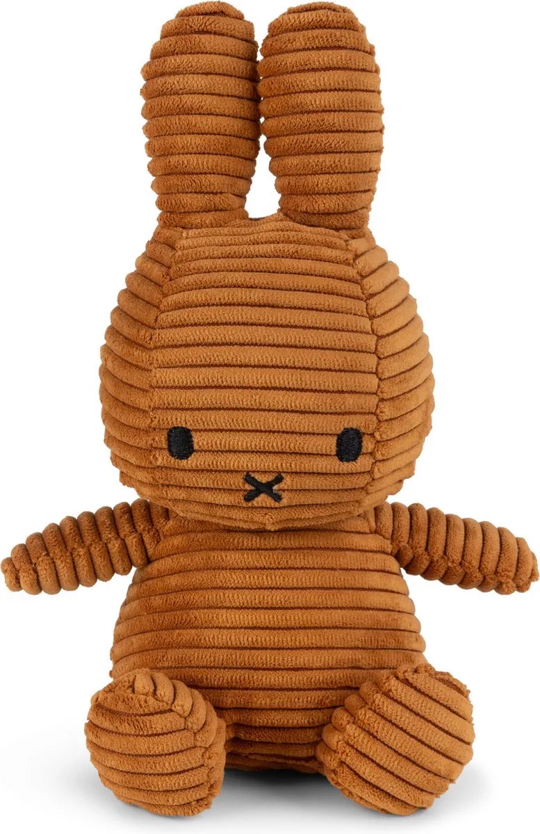 Miffy - ECO - Knuffel - Sitting - Corduroy - Kaneel - 23 cm van Nijntje in Cinnamon – productfoto