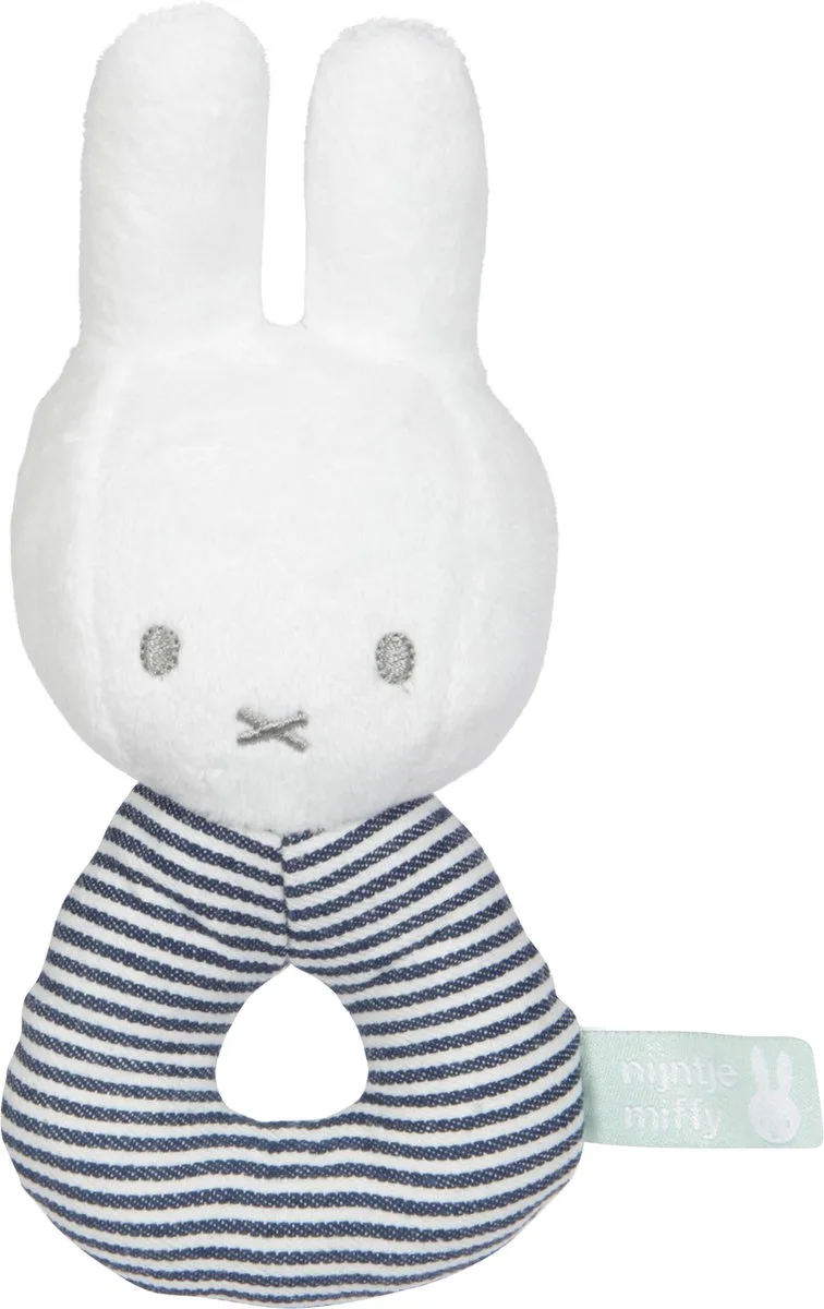 Rammelaar Abc-serie Pluche Junior 16 Cm Wit/blauw van Nijntje in Wit – productfoto