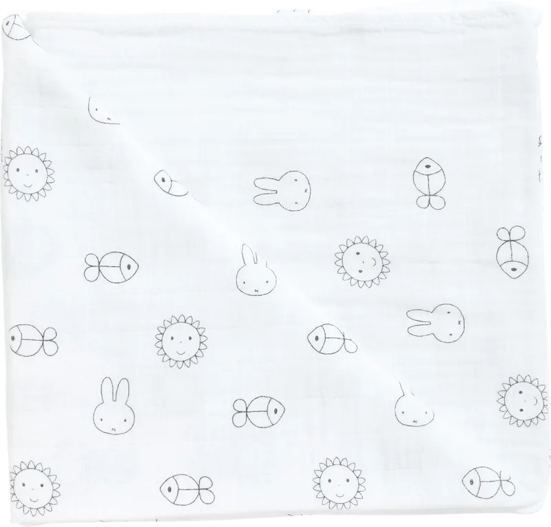 swaddle, omslagdoek maat 120*120 cm van Nijntje in Wit – productfoto