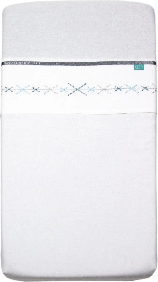 Wieglaken - Crozz - 75 x 100 cm - borduur + bias band van Nijntje in Jade – productfoto