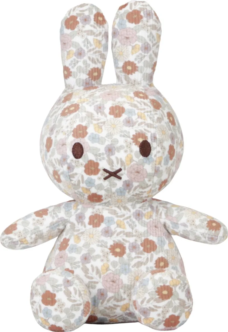 x Little Dutch - Vintage Little Flower - Knuffel all over print 25 cm van Nijntje in Little Flower All Over – productfoto