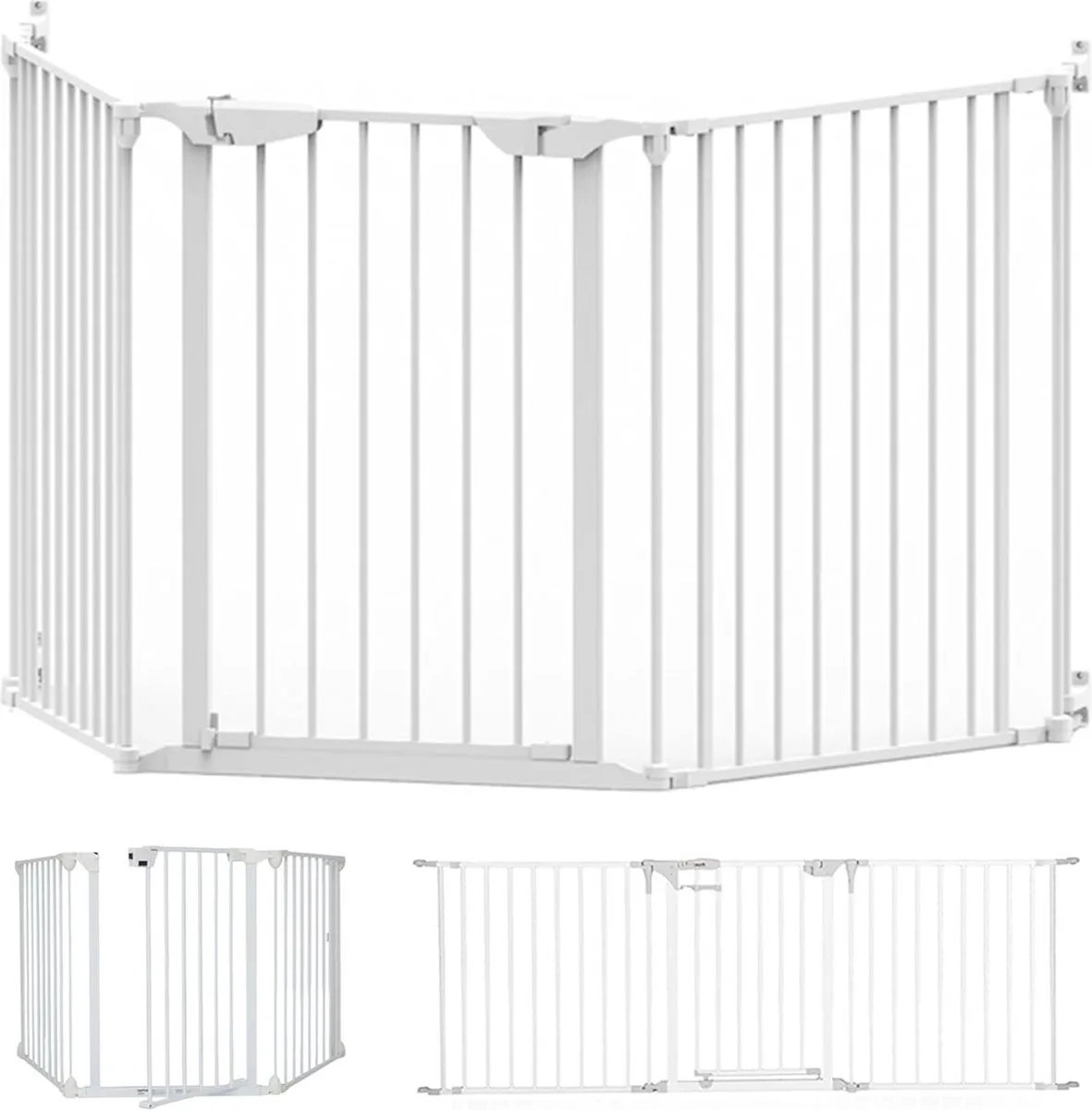 Configure Gate Veiligheidshekje 3 Panelen | Room Divider | Traphekje | Hondenhekje | 64 t/m 197,5 cm van Noma in Wit – productfoto